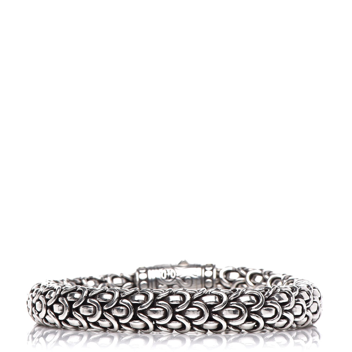 Sterling Silver 18K Yellow Gold Diamond 11mm Naga Bracelet