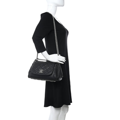 Chanel Sheepskin Quilted Accordion Flap Black 2 of 9