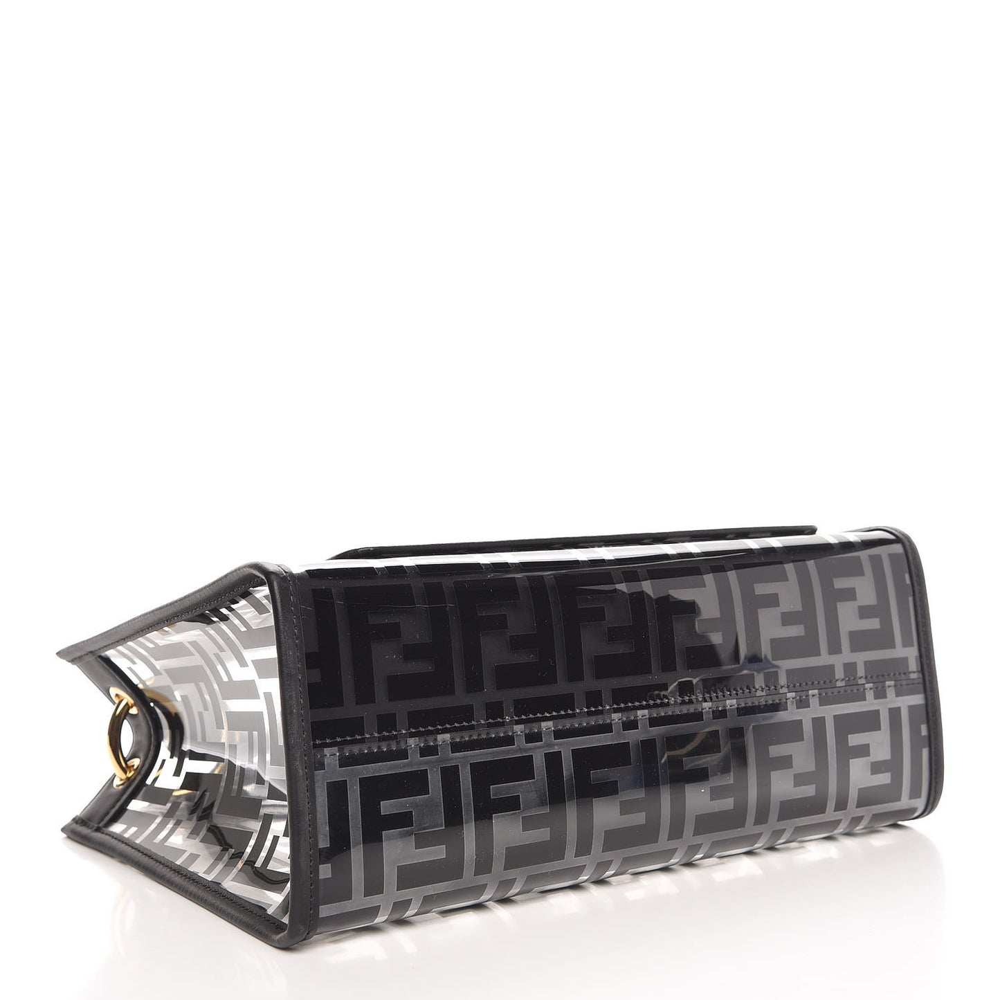 TPU FF Vitello Century Plexiglass Small Runaway Shopper Tote Black