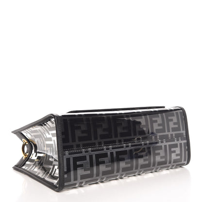 Fendi TPU FF Vitello Century Plexiglass Small Runaway Shopper Tote Black 5 of 7