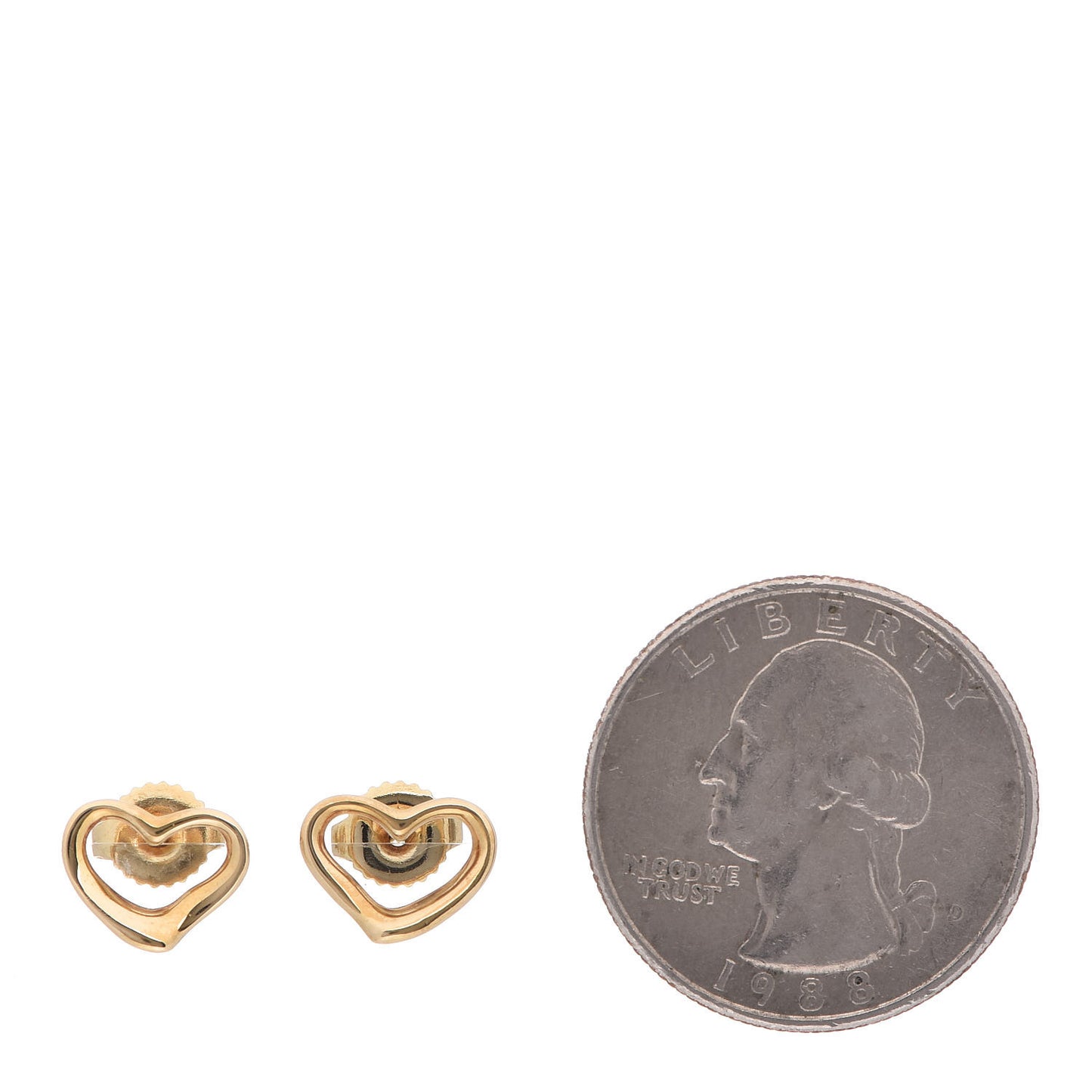 18K Yellow Gold 11mm Elsa Peretti Open Heart Earrings