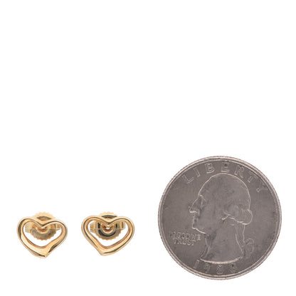 Tiffany 18K Yellow Gold 11mm Elsa Peretti Open Heart Earrings 2 of 4