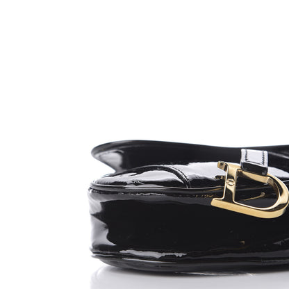 Christian Dior Patent Diorissimo Saddle Wristlet Black 7 of 10