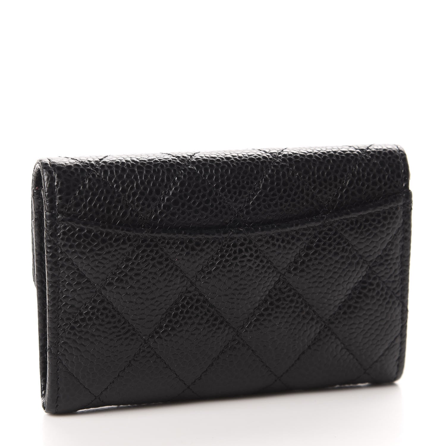 Chanel Caviar Quilted Flap Card Holder Wallet Black 3 of 9