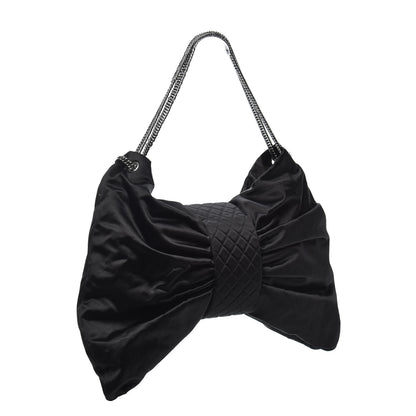 Chanel Satin Large Bow Bag Black 3 of 9