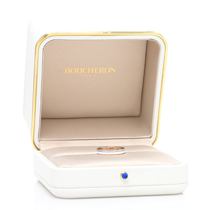 Boucheron 18K Pink White Gold Ceramic Diamond Quatre Classique Wedding Band Ring 56 7.5 5 of 5