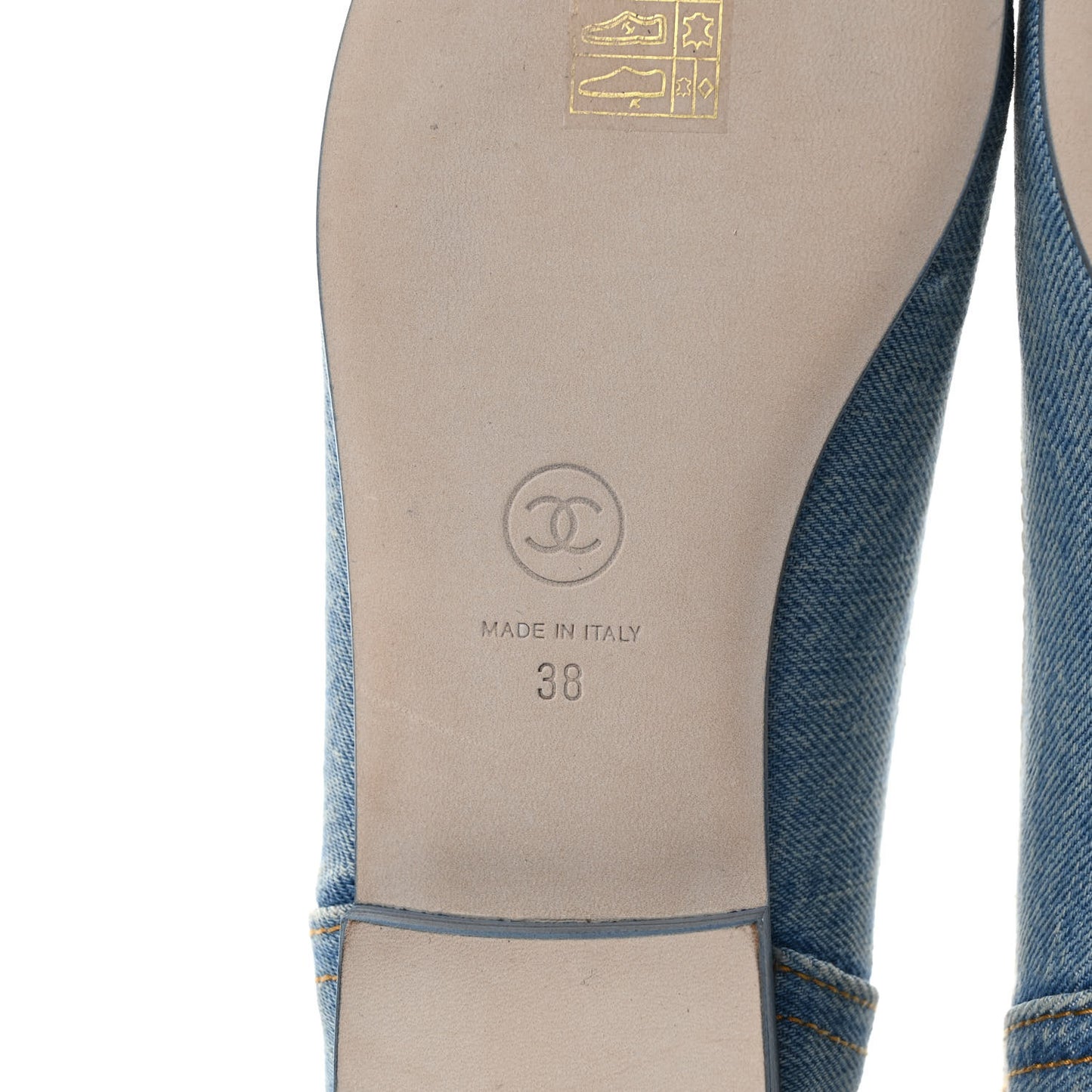 Denim CC Cap Toe Ballerina Flats 38 Light Blue