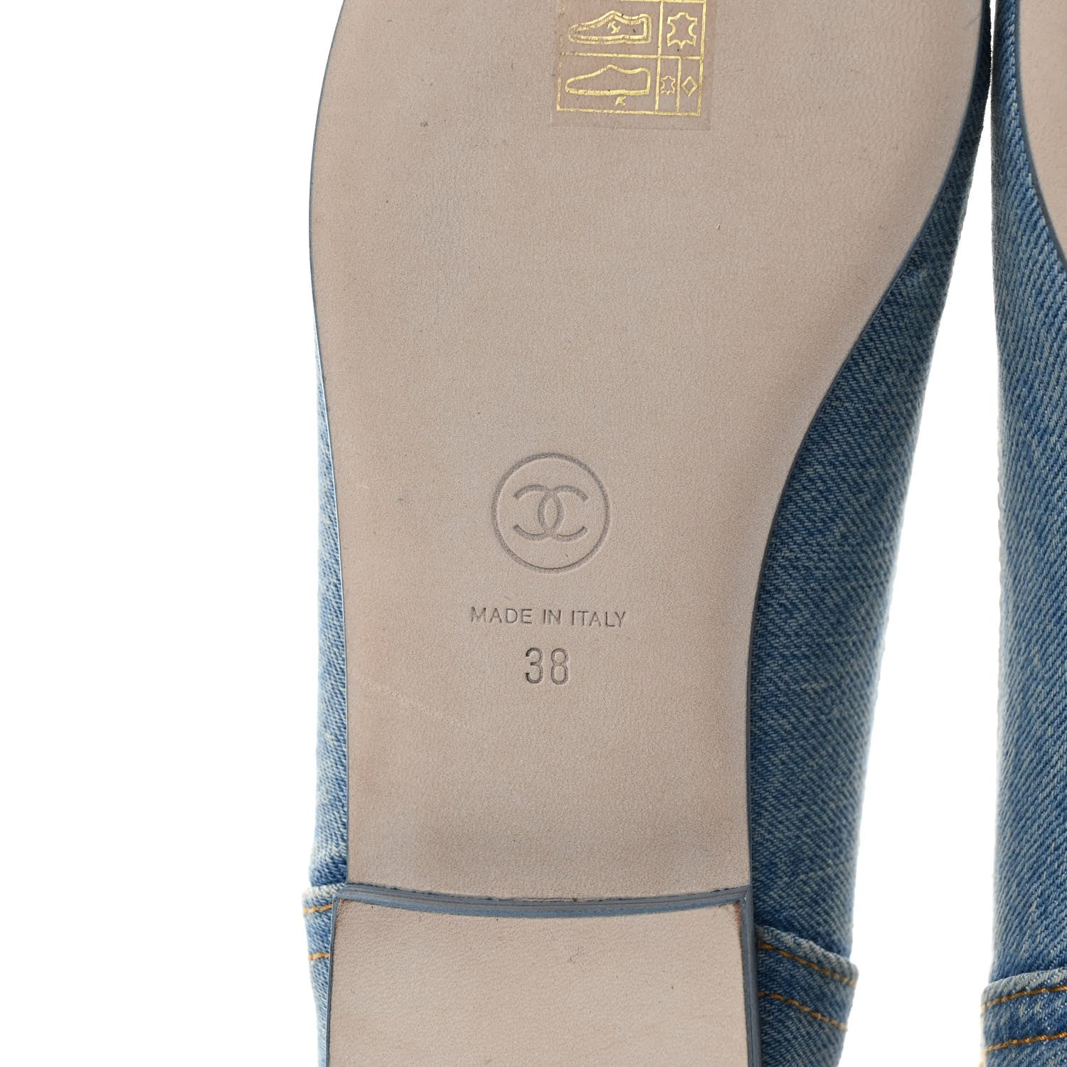 Chanel Denim CC Cap Toe Ballerina Flats 38 Light Blue 6 of 8