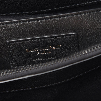 Saint Laurent Sheepskin Matelasse Chevron Monogram Monochrome Large College Satchel Black 5 of 11