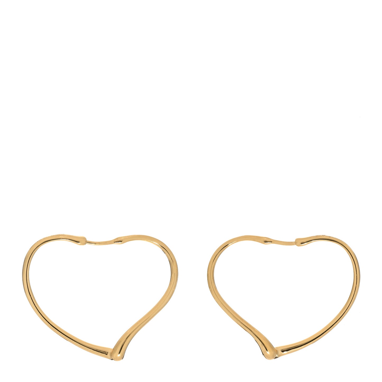 18K Yellow Gold Small Elsa Peretti Open Heart Hoop Earrings
