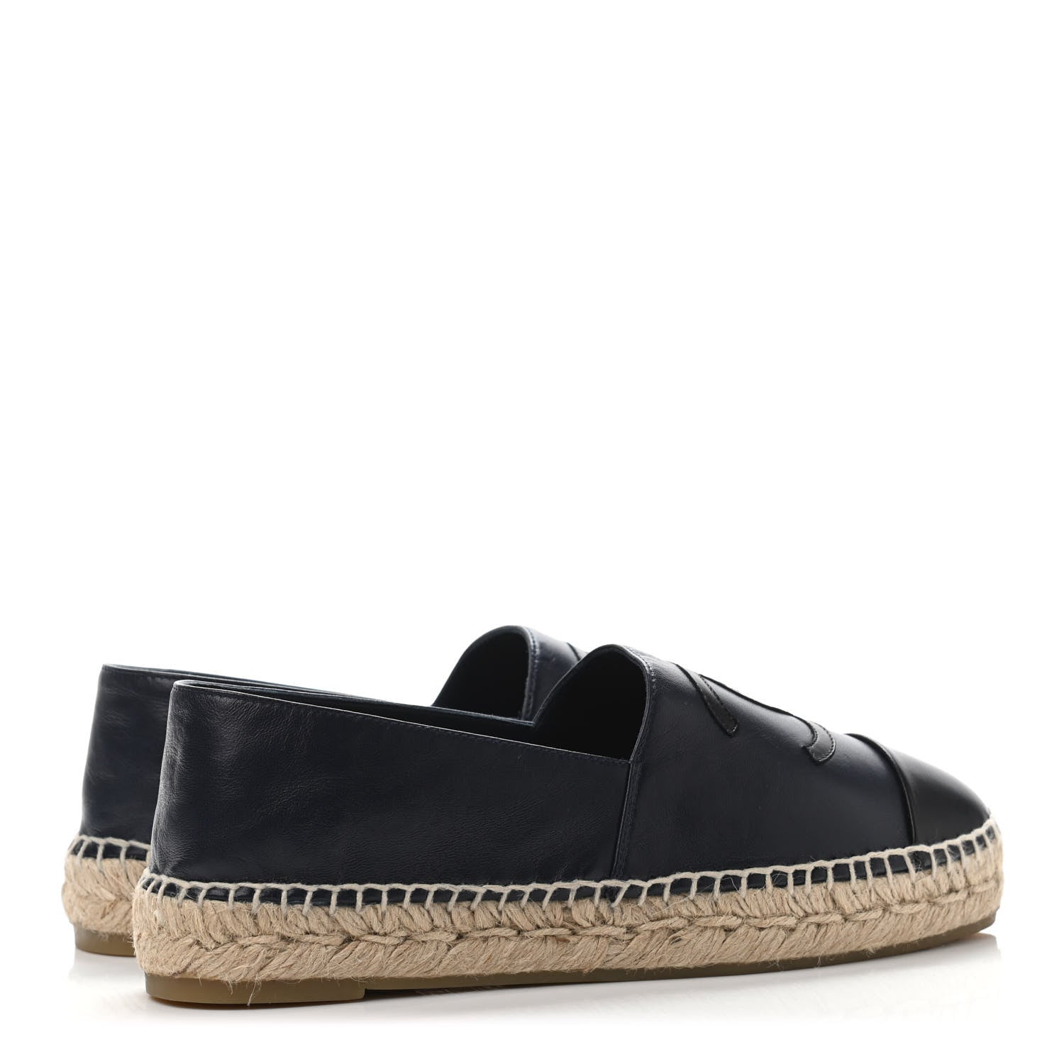 Chanel Lambskin CC Espadrilles 39 Navy Black 3 of 4