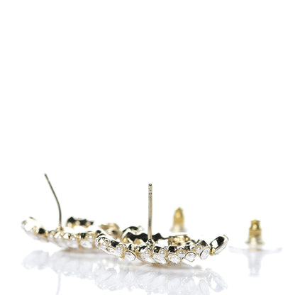 Chanel Crystal Pearl CC Earrings Gold 5 of 5