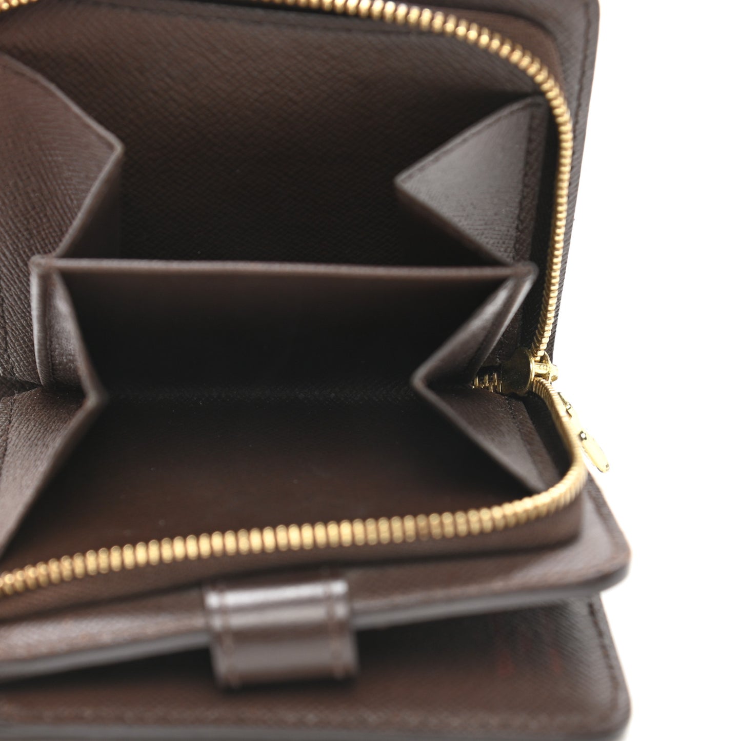 Damier Ebene Zippe Zipped Compact Wallet