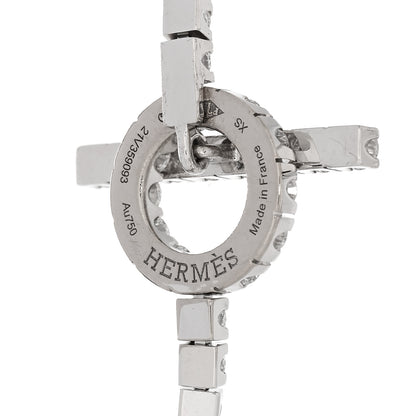 Hermes 18K White Gold Diamond Finesse Link Bracelet XS 3 of 4