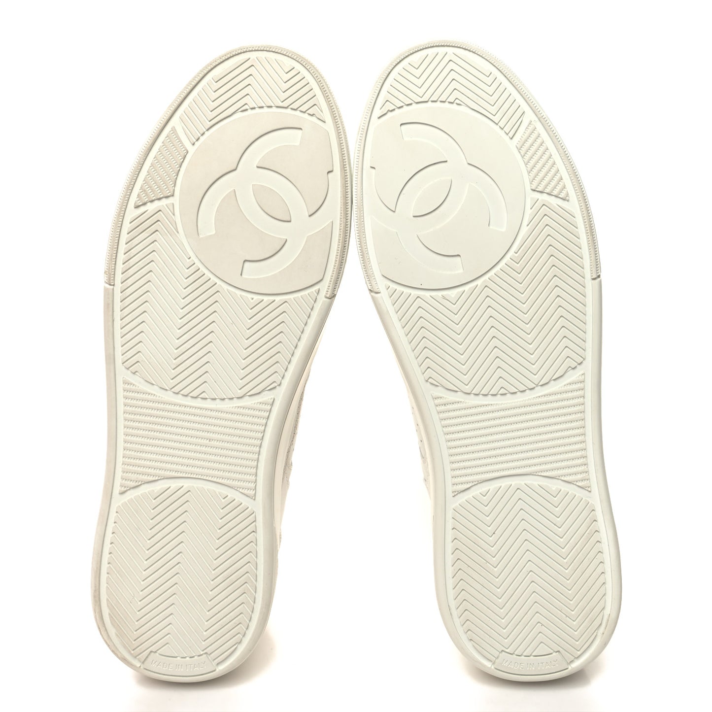 Calfskin CC Womens Sneakers 37.5 White