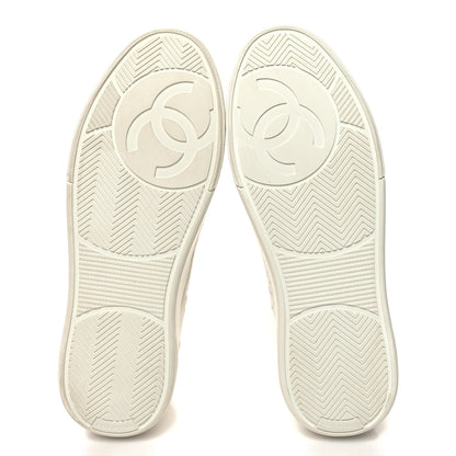 Chanel Calfskin CC Womens Sneakers 37.5 White 5 of 8