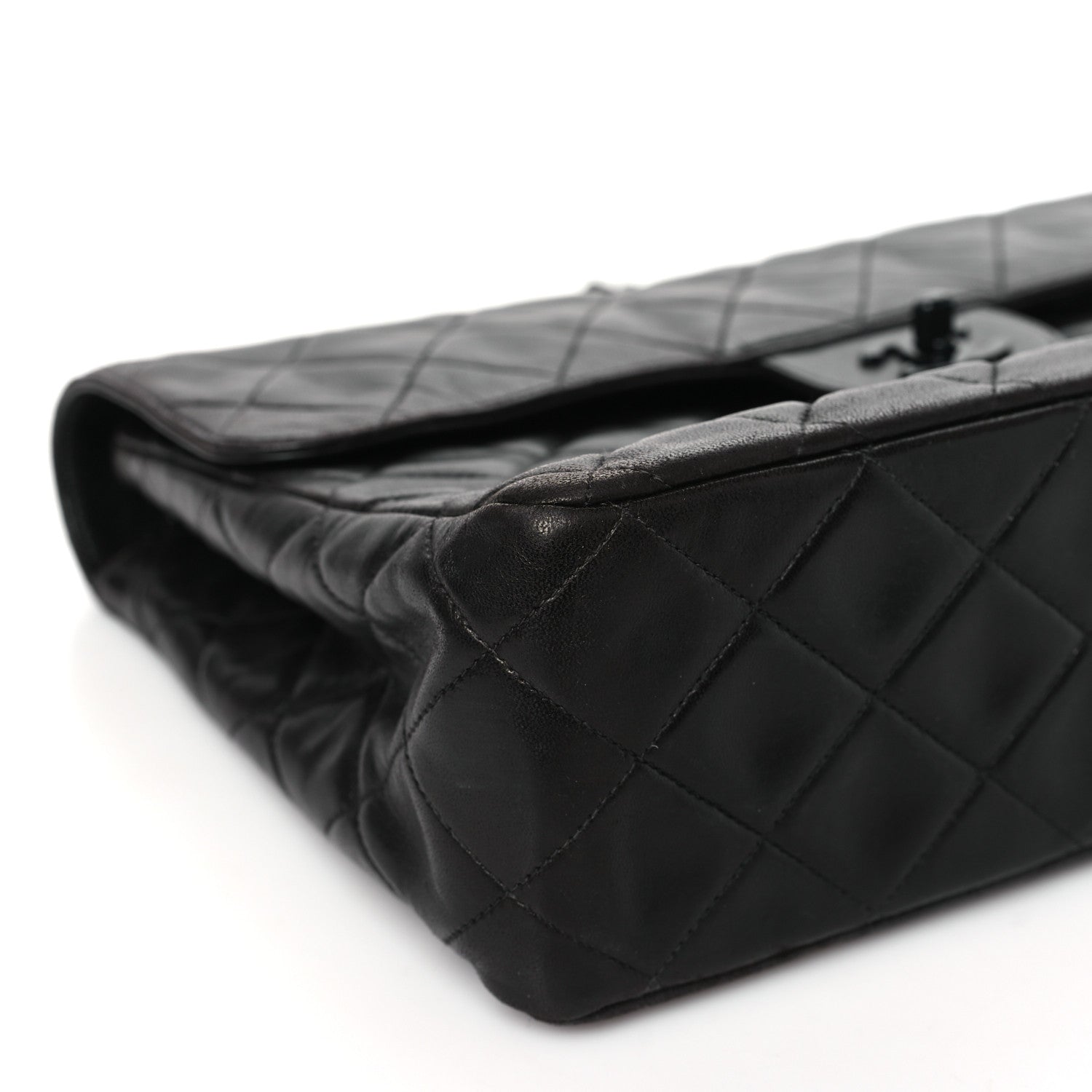 Chanel Lambskin Quilted Jumbo Single Flap So Black 9 of 11