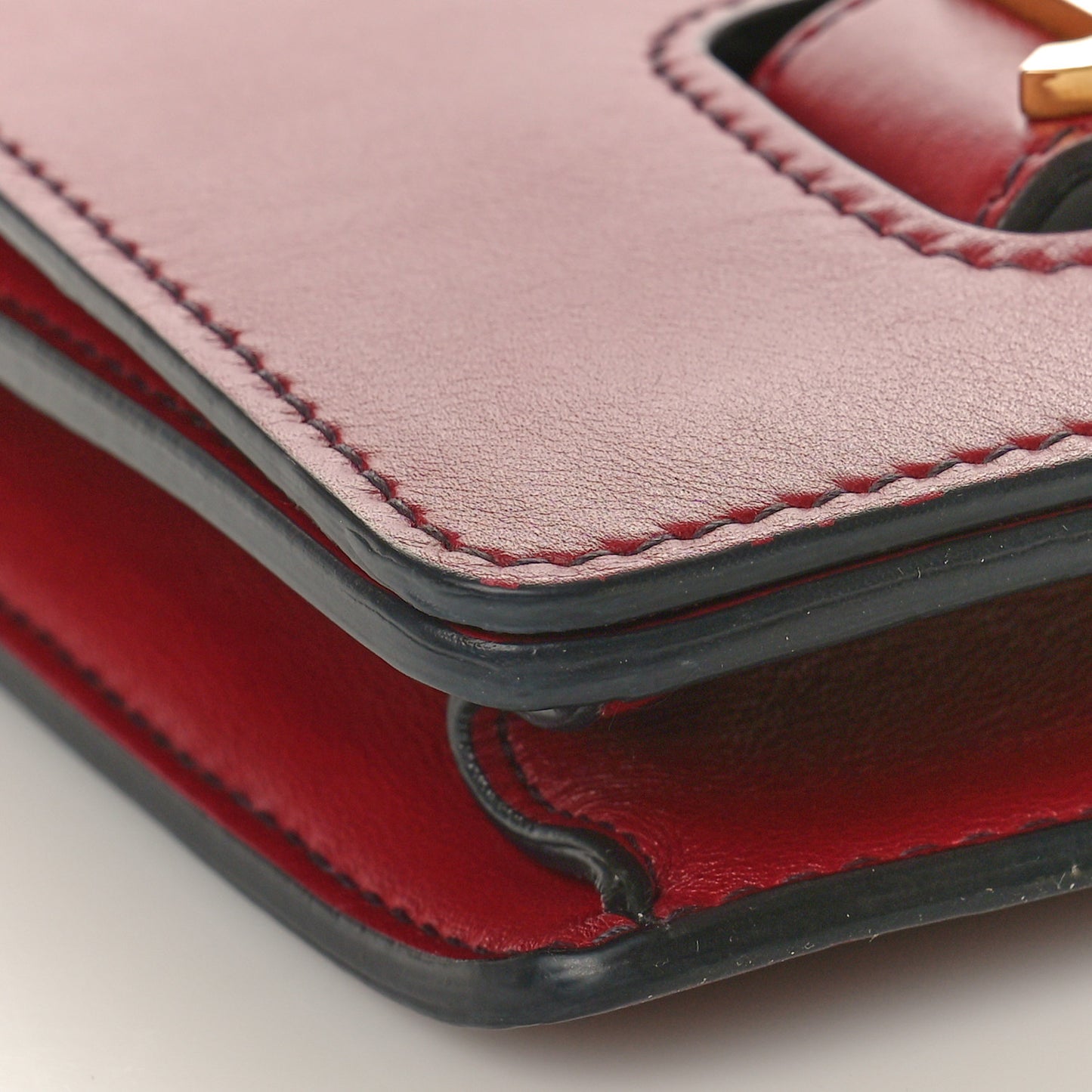 Calfskin J'Adior Chain Flap Bag Red