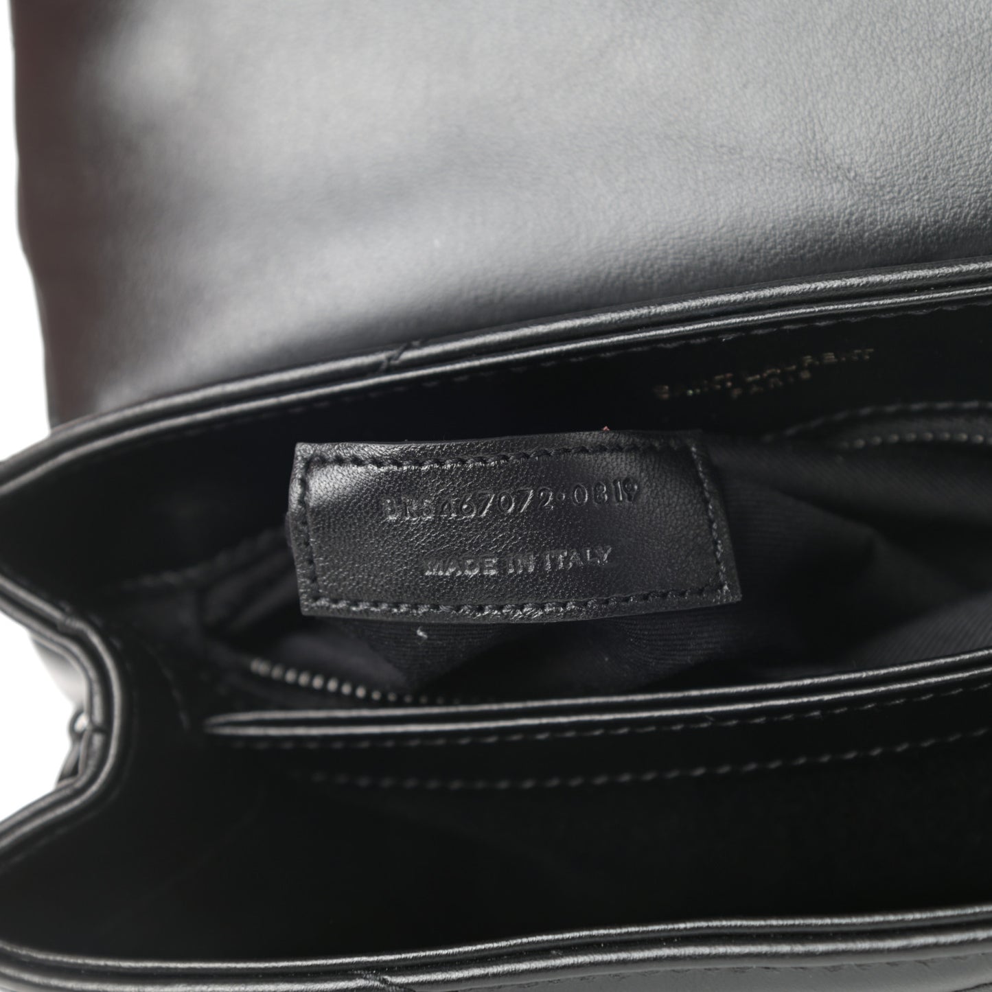 Calfskin Y Quilted Monogram Toy Loulou Crossbody Bag Black