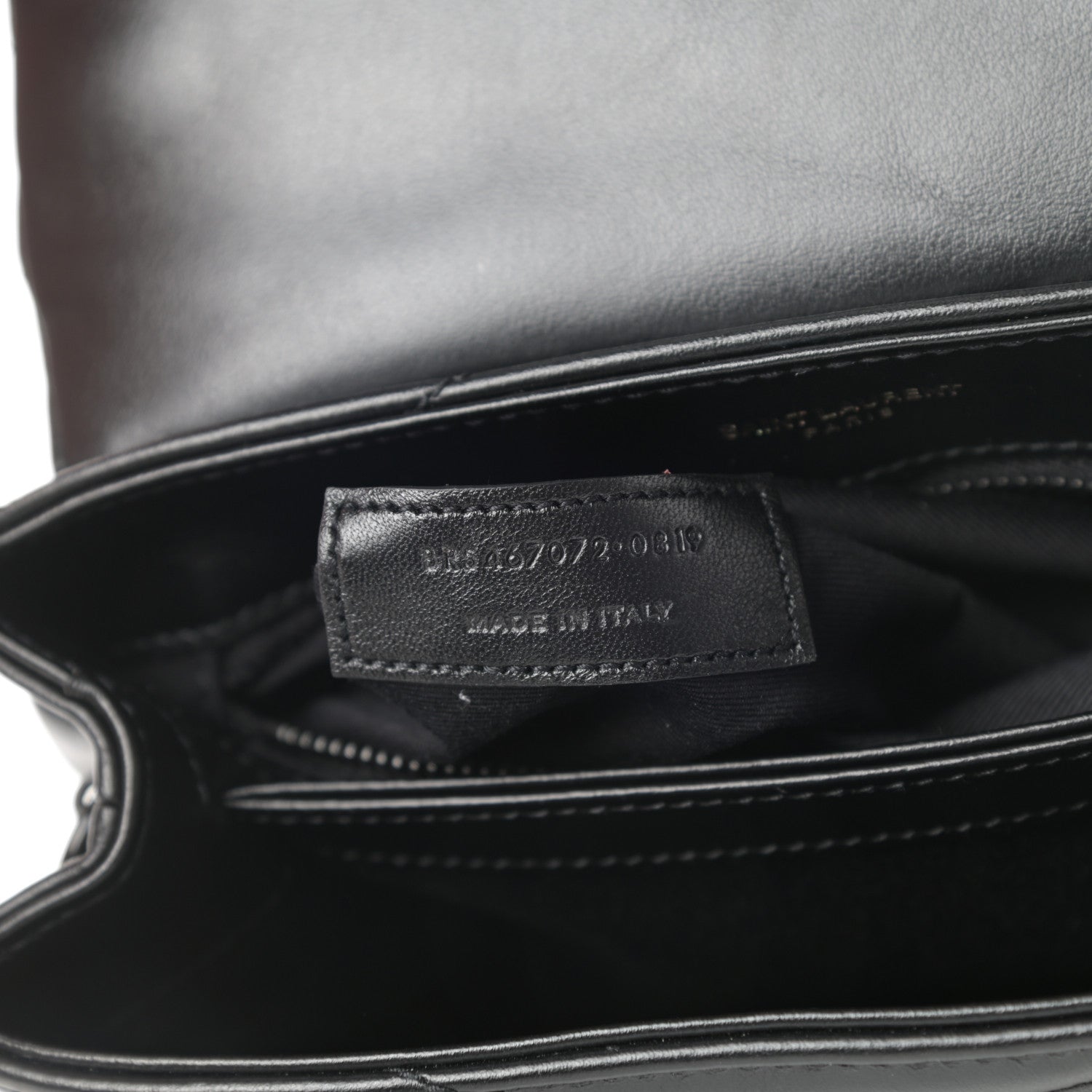 Saint Laurent Calfskin Y Quilted Monogram Toy Loulou Crossbody Bag Black 7 of 11