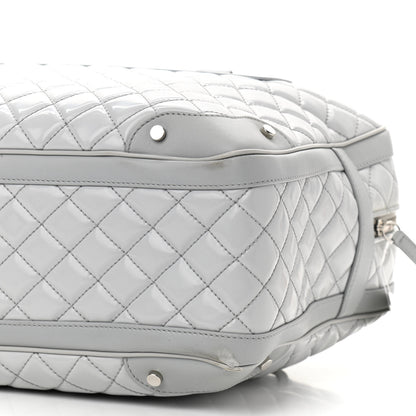Chanel Vinyl Calfskin Viaggio Travel Bag Light Grey 10 of 11