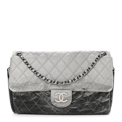 Chanel Vinyl Quilted Jumbo Melrose Degrade Flap Black 1 of 12