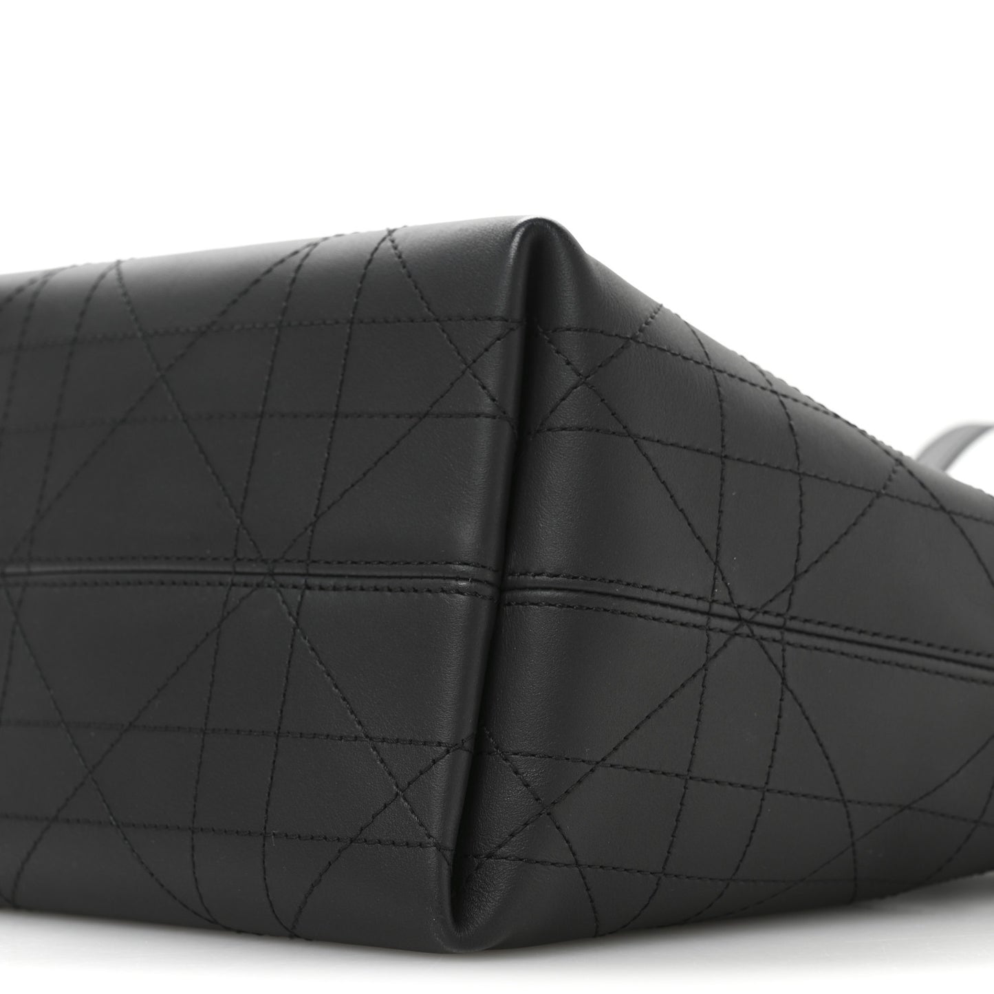 Smooth Calfskin Vintage Flat Macrocannage Small Toujours Vertical Tote Black