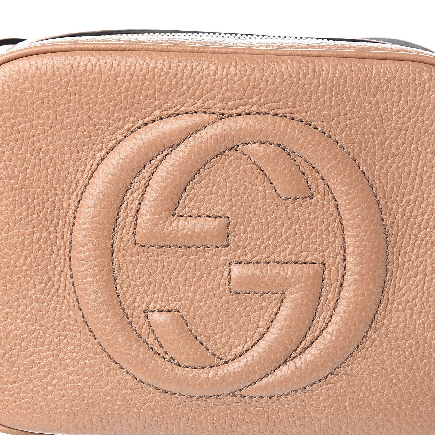 Pebbled Calfskin Small Soho Disco Bag Rose Beige