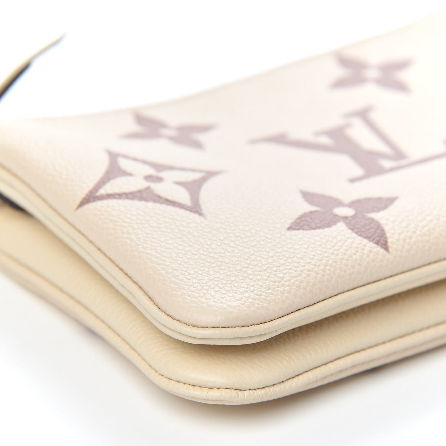 Empreinte Monogram Giant Double Zip Pochette Creme Bois De Rose