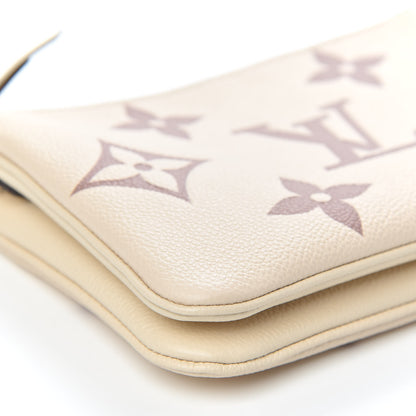 Louis Vuitton Empreinte Monogram Giant Double Zip Pochette Creme Bois De Rose 8 of 10