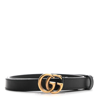 Gucci Calfskin Double G 20mm Belt 80 32 Black 1 of 5