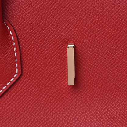 Hermes Epsom Candy Birkin 35 Rouge Casaque Bleu Thalassa 20 of 39