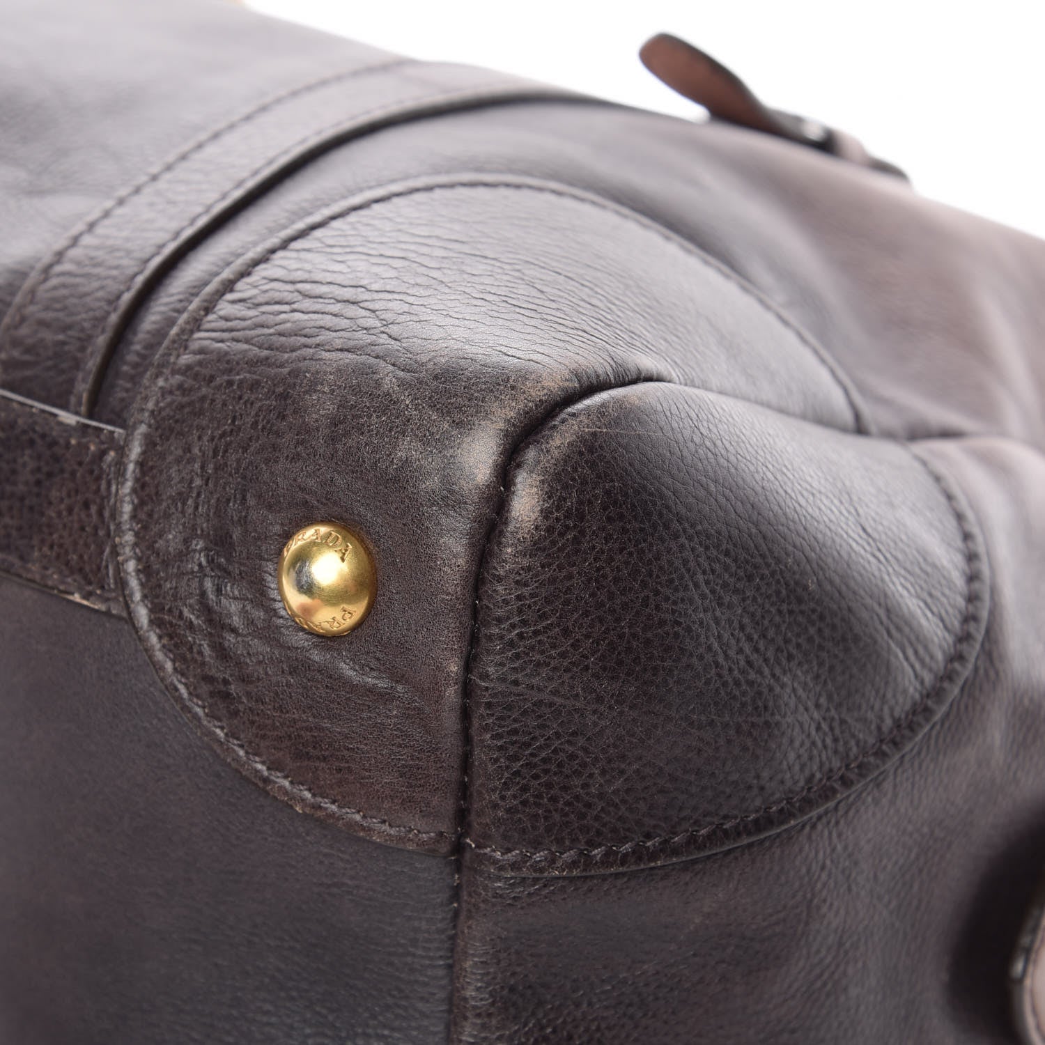 Prada Glace Calf Shoulder Bag Fumo Sfumato 10 of 14