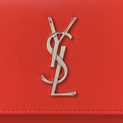 Saint Laurent Calfskin Monogram Sunset Chain Wallet Rosso 7 of 11