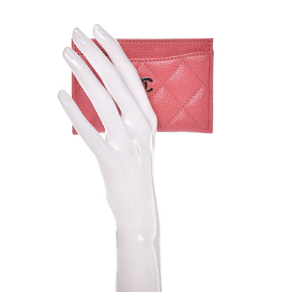 Chanel Caviar Quilted Card Holder Pink 2 of 9