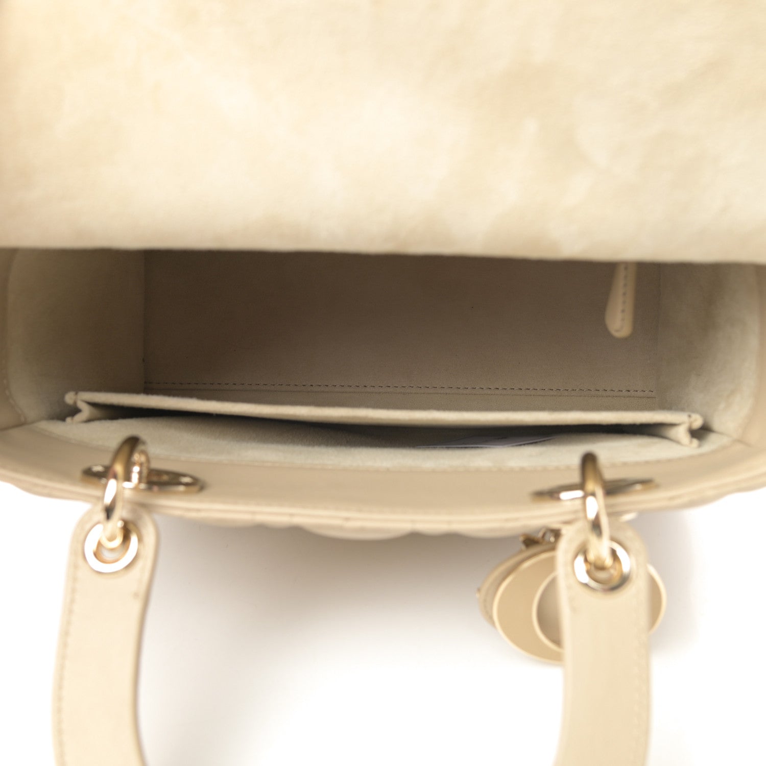 Christian Dior Lambskin Cannage Medium Lady Dior Light Beige 5 of 12