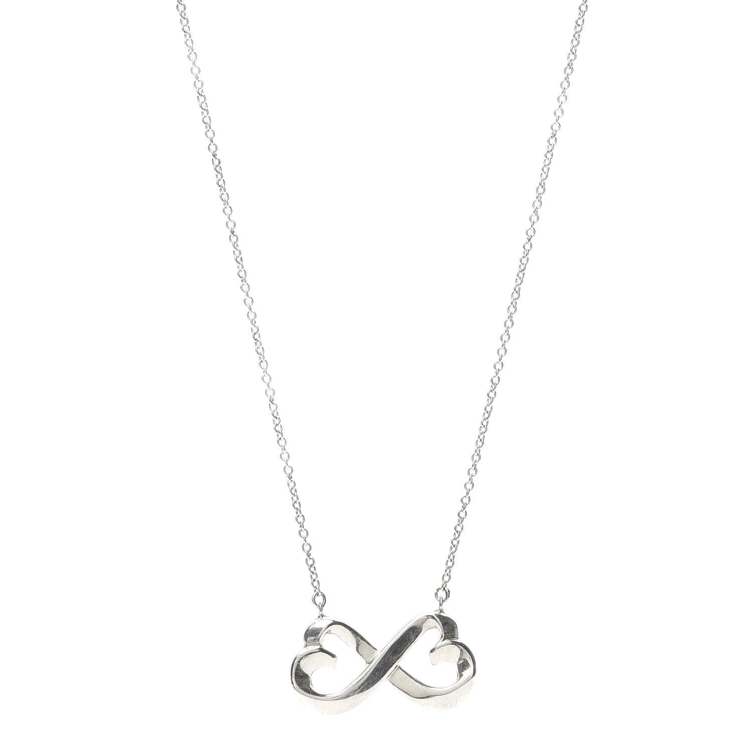 Tiffany Sterling Silver Paloma Picasso Double Loving Heart Pendant Necklace 1 of 5