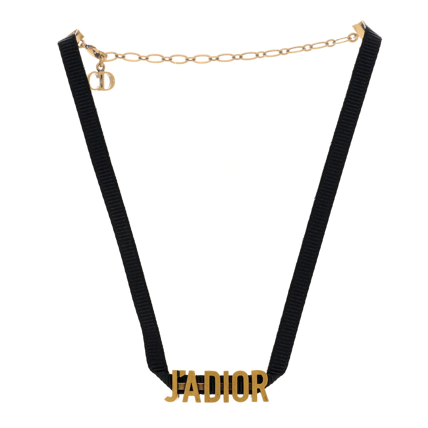 Christian Dior Grosgrain Ribbon J'Adior Logo Choker Necklace Black 3 of 6