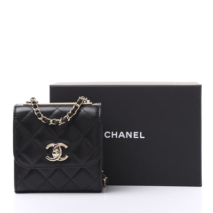 Chanel Lambskin Quilted Mini Trendy CC Chain Wallet Black 10 of 10