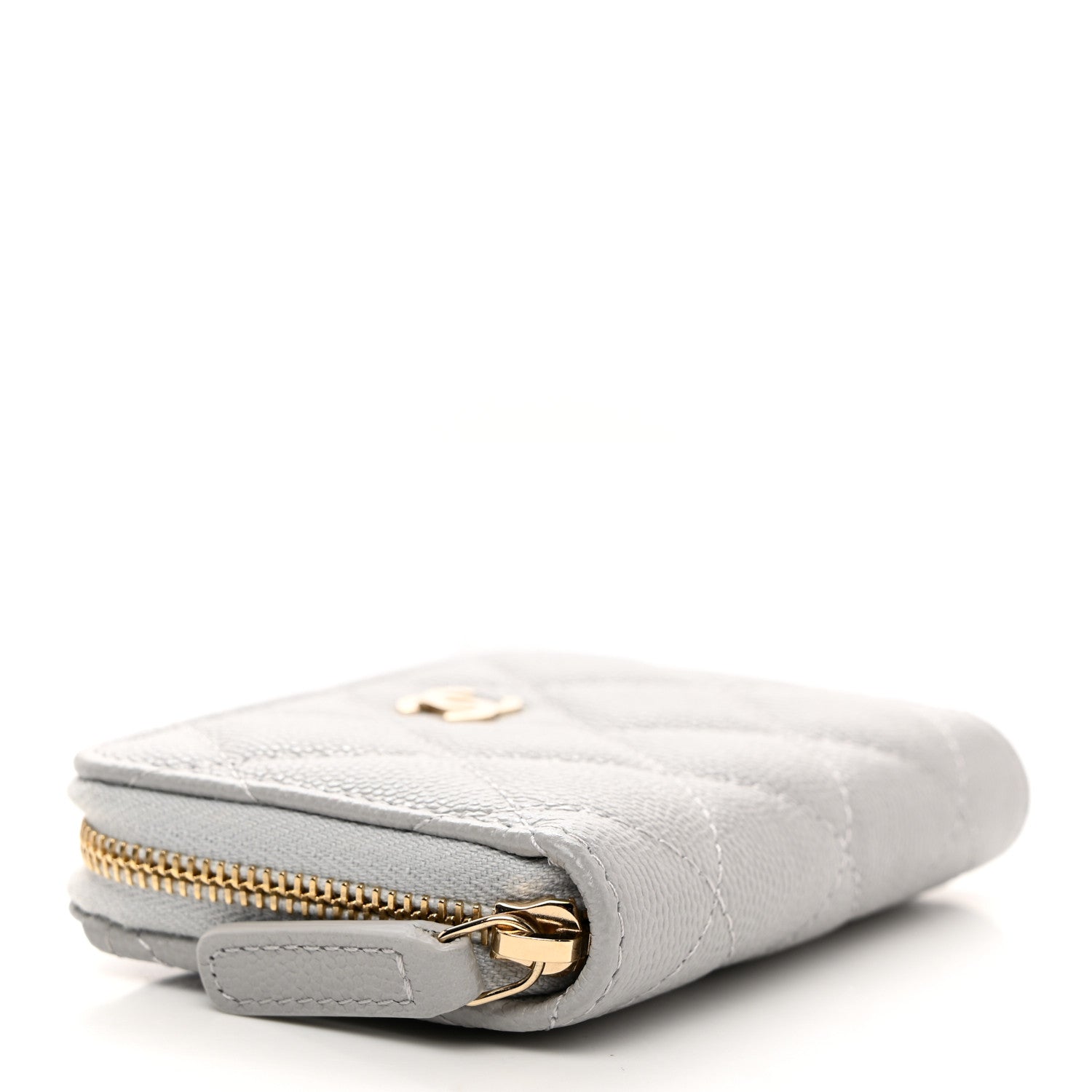 Chanel Caviar Quilted Zip Coin Purse Grey 4 of 9