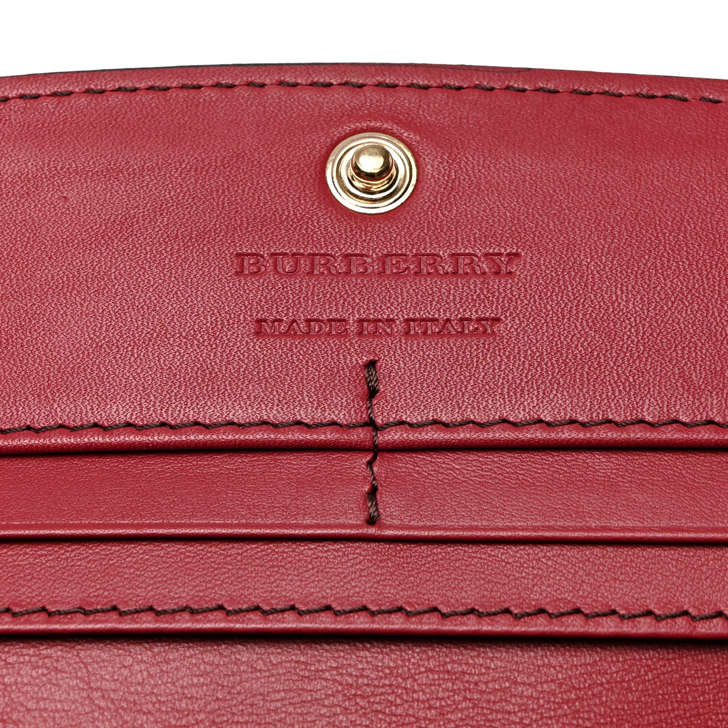 Burberry Calfskin Haymarket Check Henley Wallet Red 6 of 7