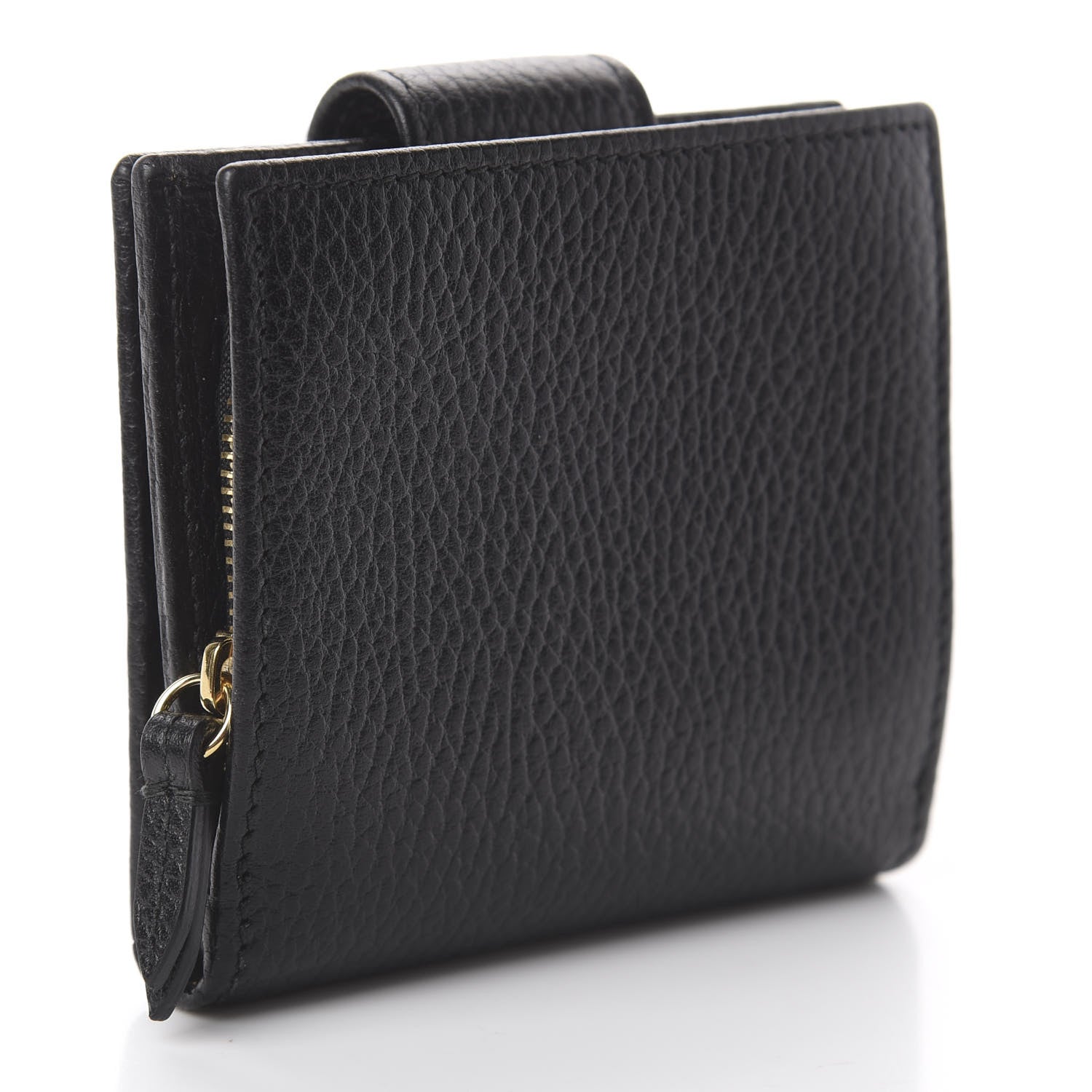 Gucci Dollar Calfskin GG Marmont French Wallet Black 2 of 5