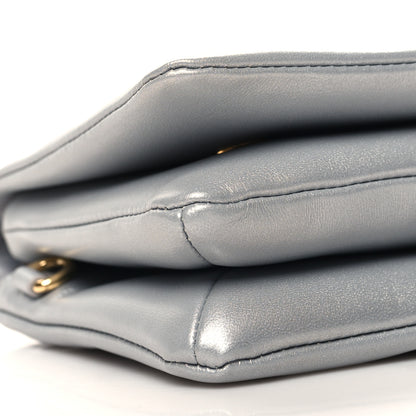 Louis Vuitton Metallic Lambskin Embossed Monogram Pochette Coussin Silver 9 of 11