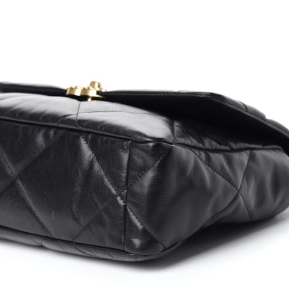 Chanel Shiny Goatskin Quilted Large Chanel 19 Flap Black 7 of 10