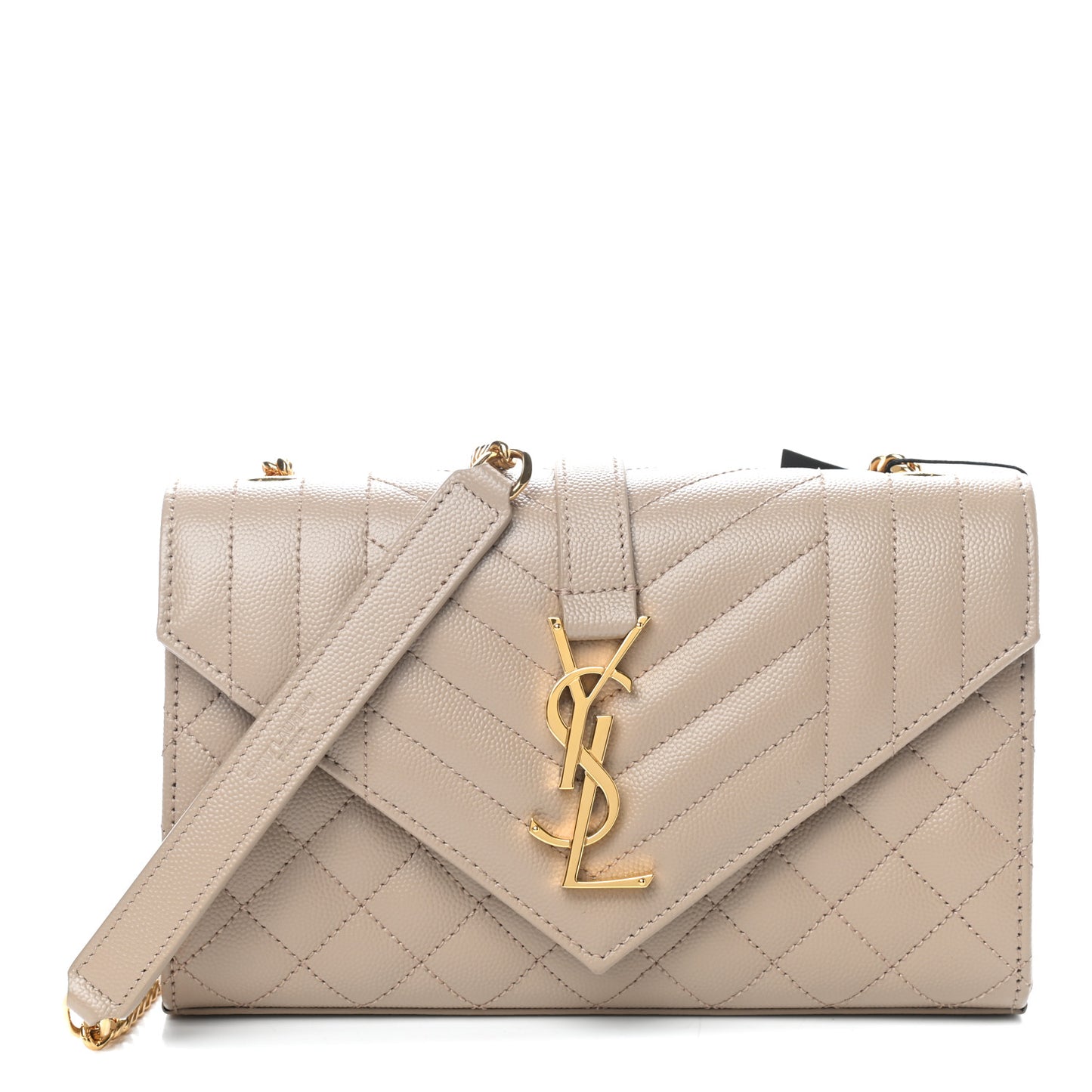 Grain De Poudre Textured Mixed Matelasse Triquilt Small Monogram Satchel Dark Beige