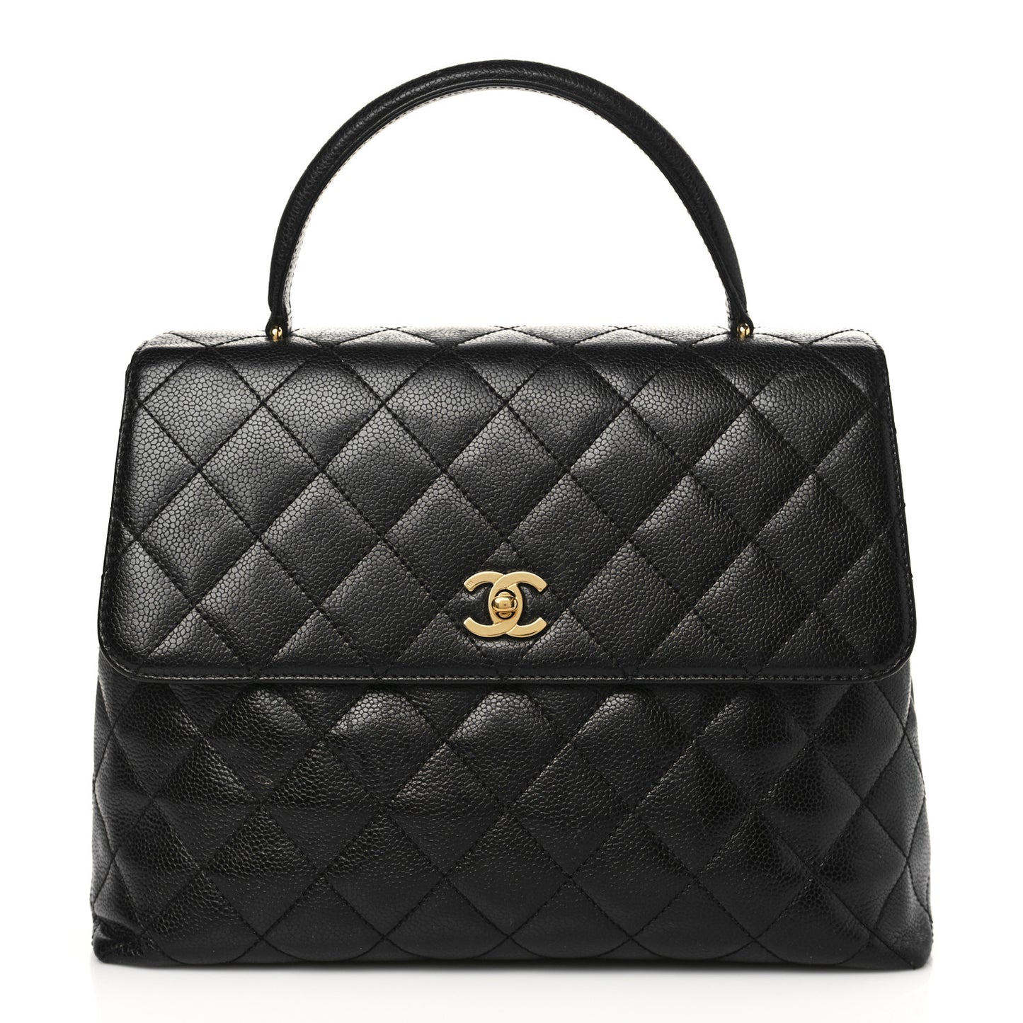 Caviar Quilted Jumbo Kelly Flap Black