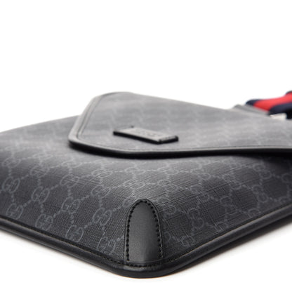 Gucci GG Supreme Monogram Web Medium Messenger Bag Black Grey 7 of 10