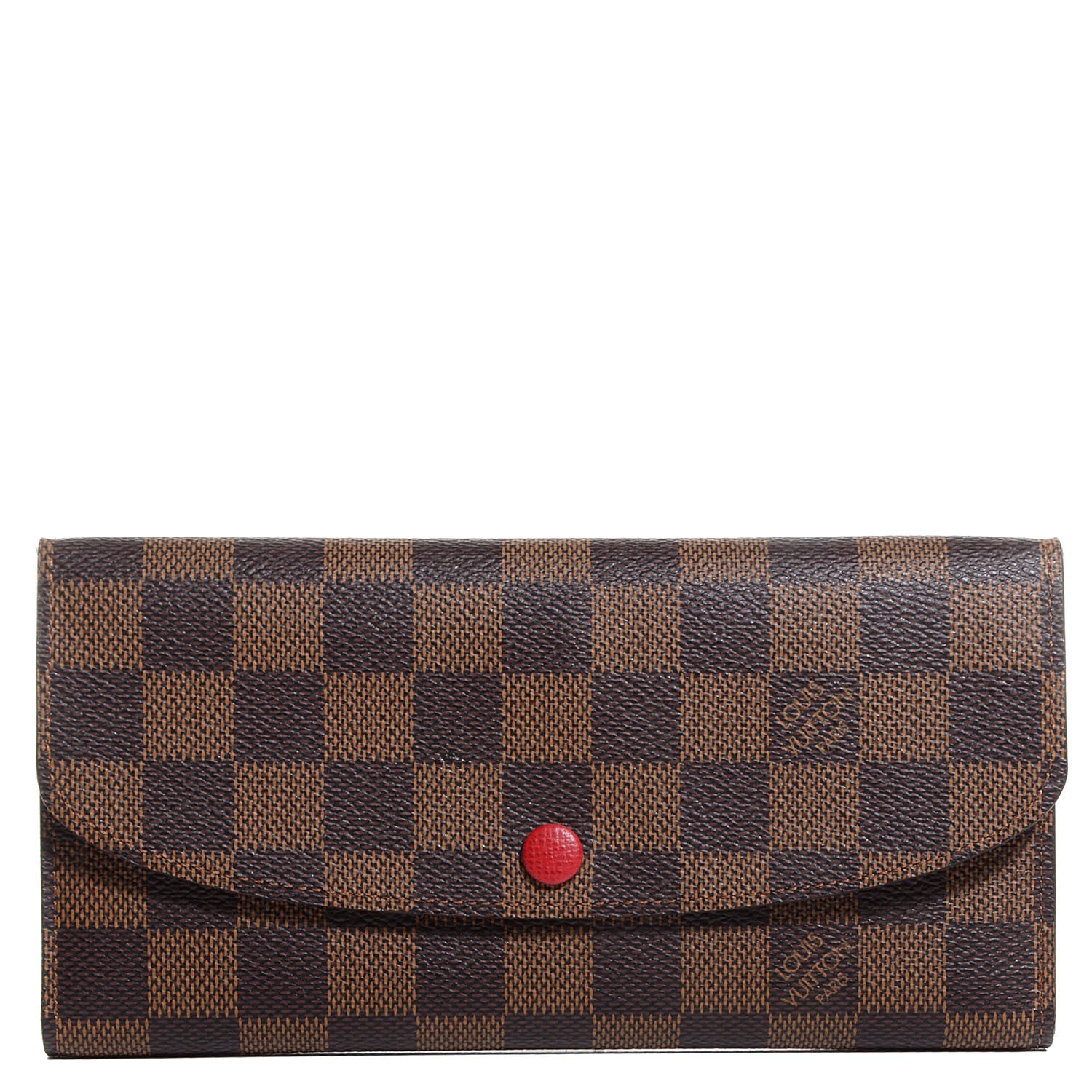 Louis Vuitton Damier Ebene Emilie Wallet Red 1 of 8