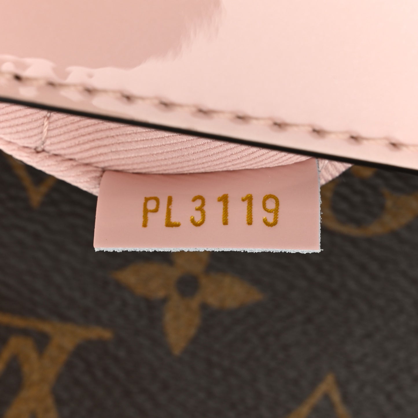 Patent Calfskin Monogram Cherrywood BB Rose Ballerine