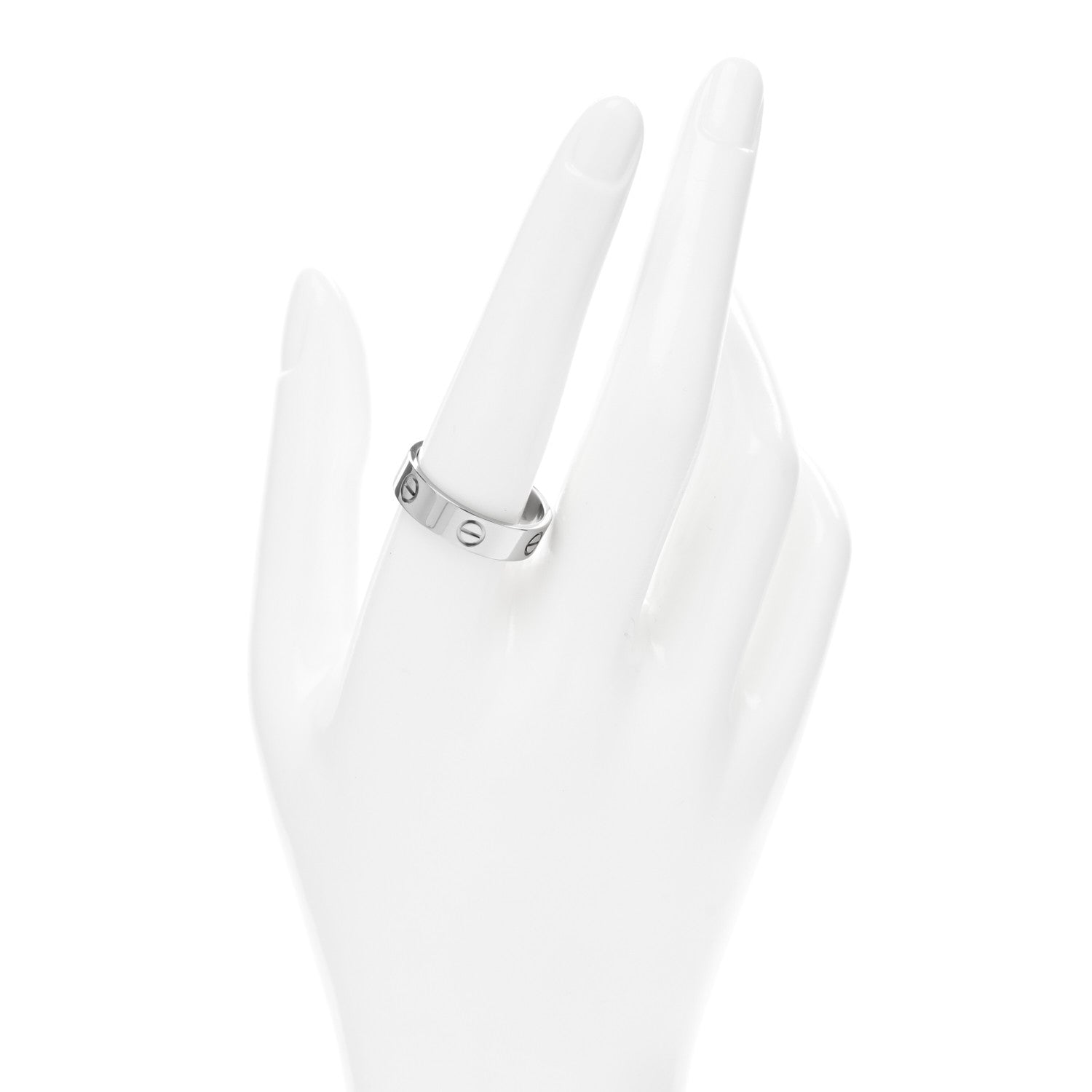 Cartier 18K White Gold 5.5mm LOVE Ring 61 9.5 2 of 5